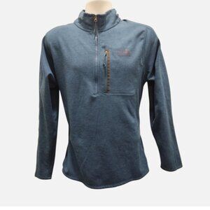 North Face 1/4 Zip Pullover Mens Medium Long Sleeve Black Zipper AquaMarine